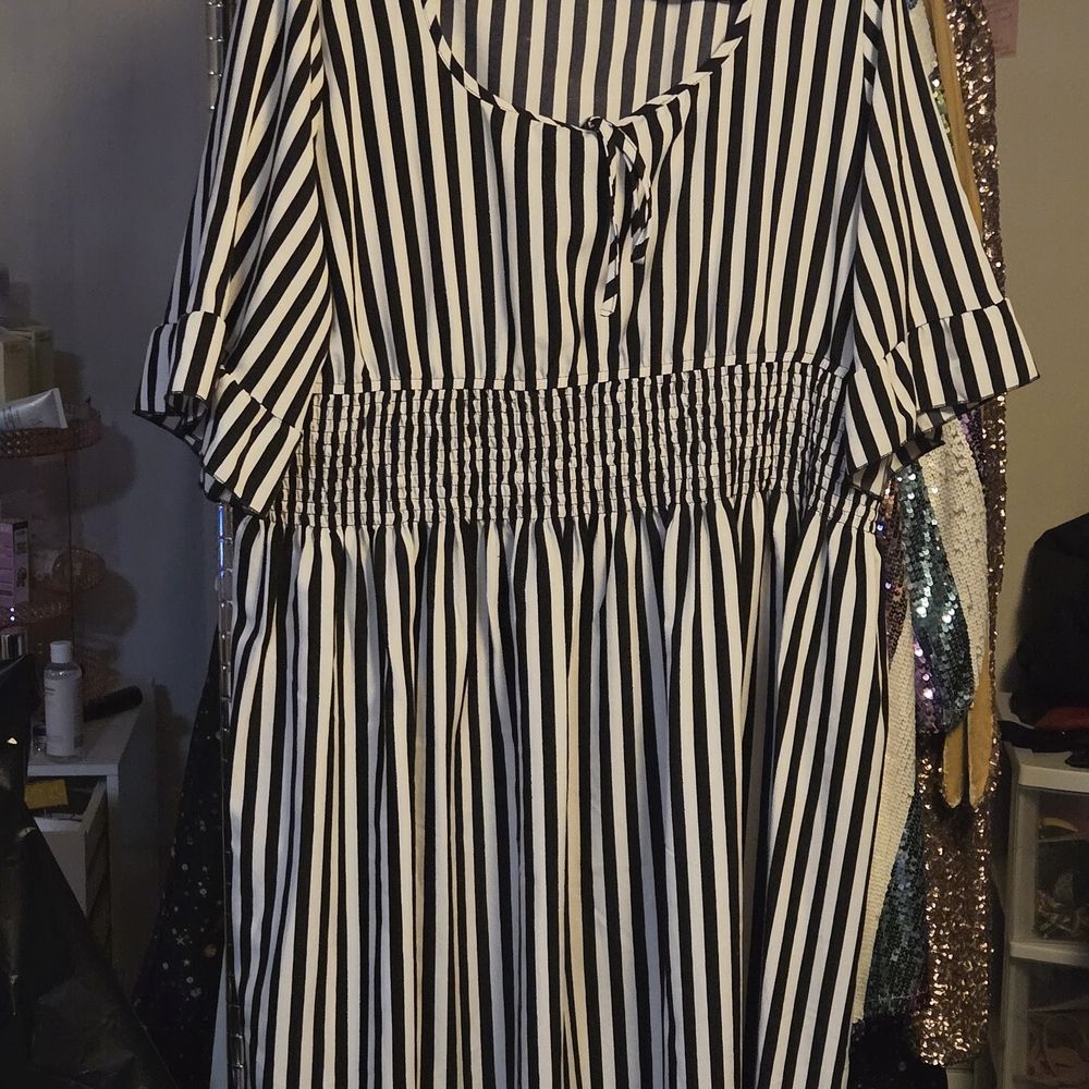 Striped Black and White Kids Dress